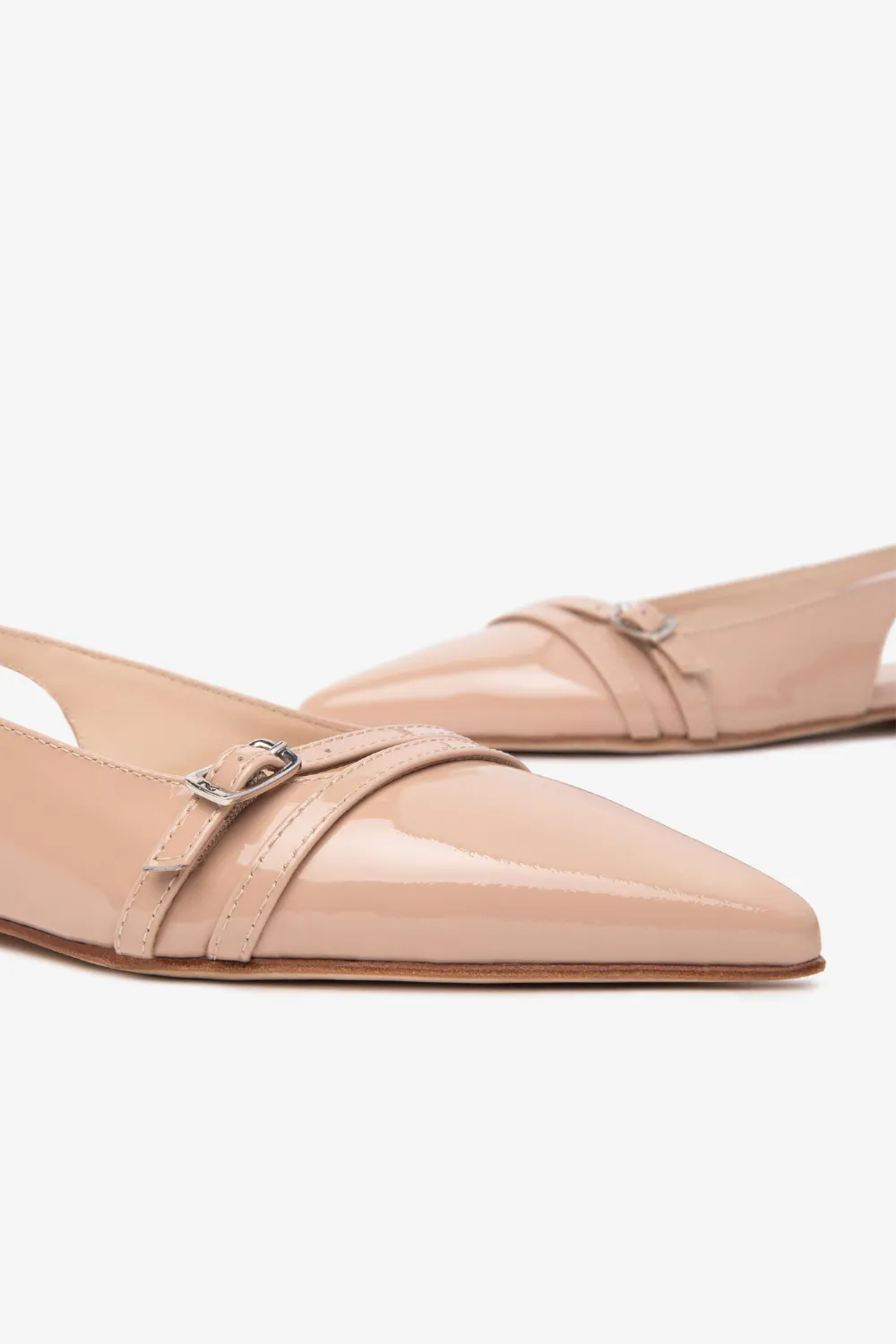 NERO GIARDINI E512361D NUDE LEATHER SLINGBACK SHOES