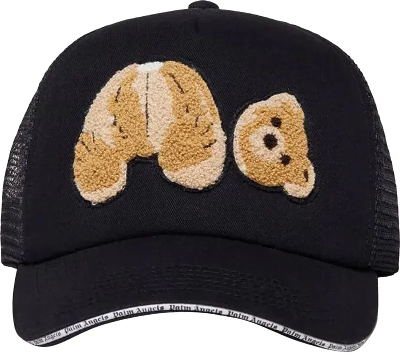 Palm Angels Bear Trucker Hat Black Brown