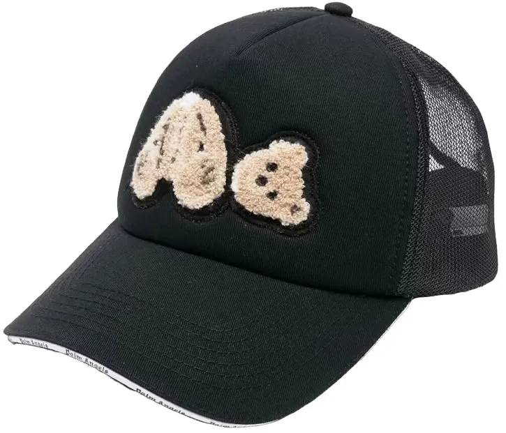 Palm Angels Bear Trucker Hat Black Brown