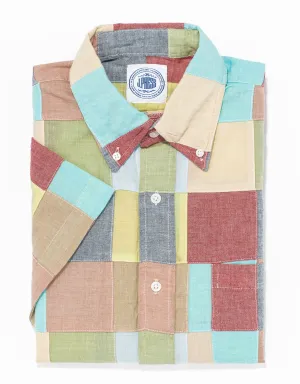PATCH CHAMBRAY SHORT SLEEVE SHIRT - MULTI