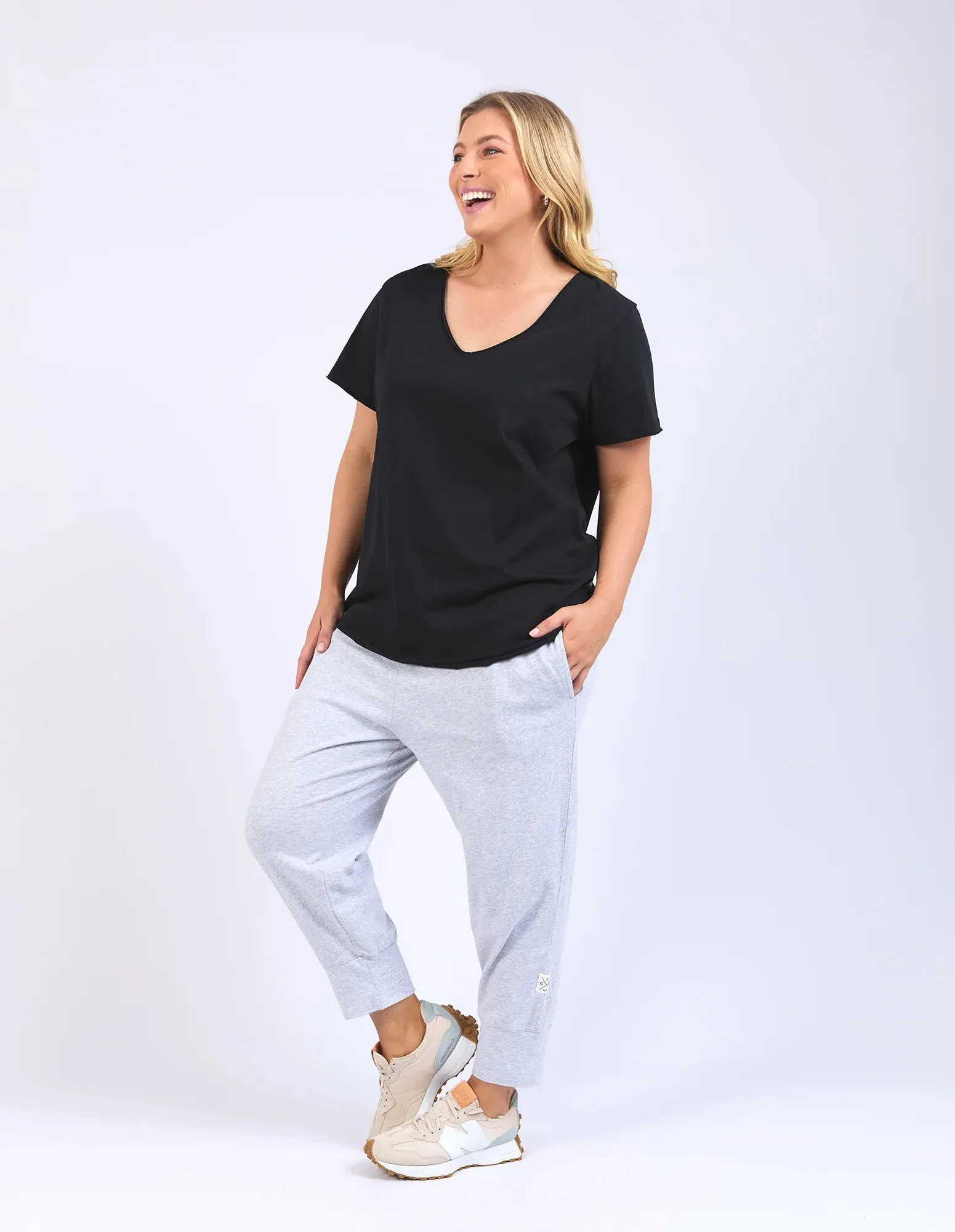 Pima V Tee - Black (Plus Size)