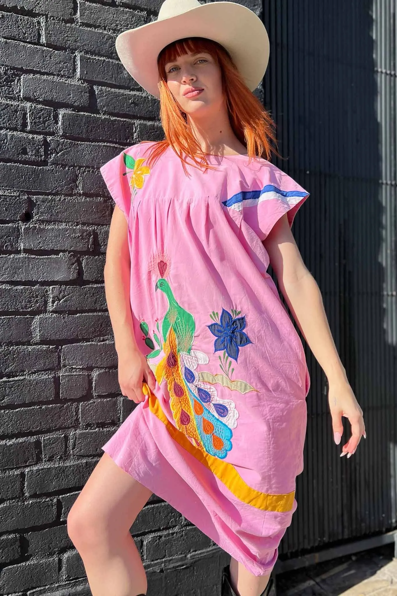 Pink Peacock Smock