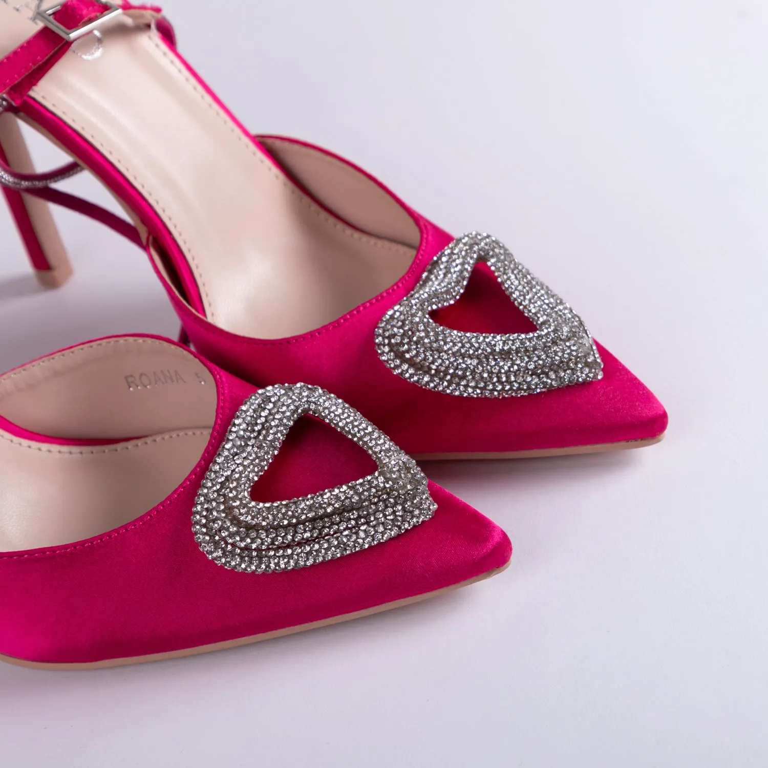 RAID Roana Stiletto Pump in Pink Satin