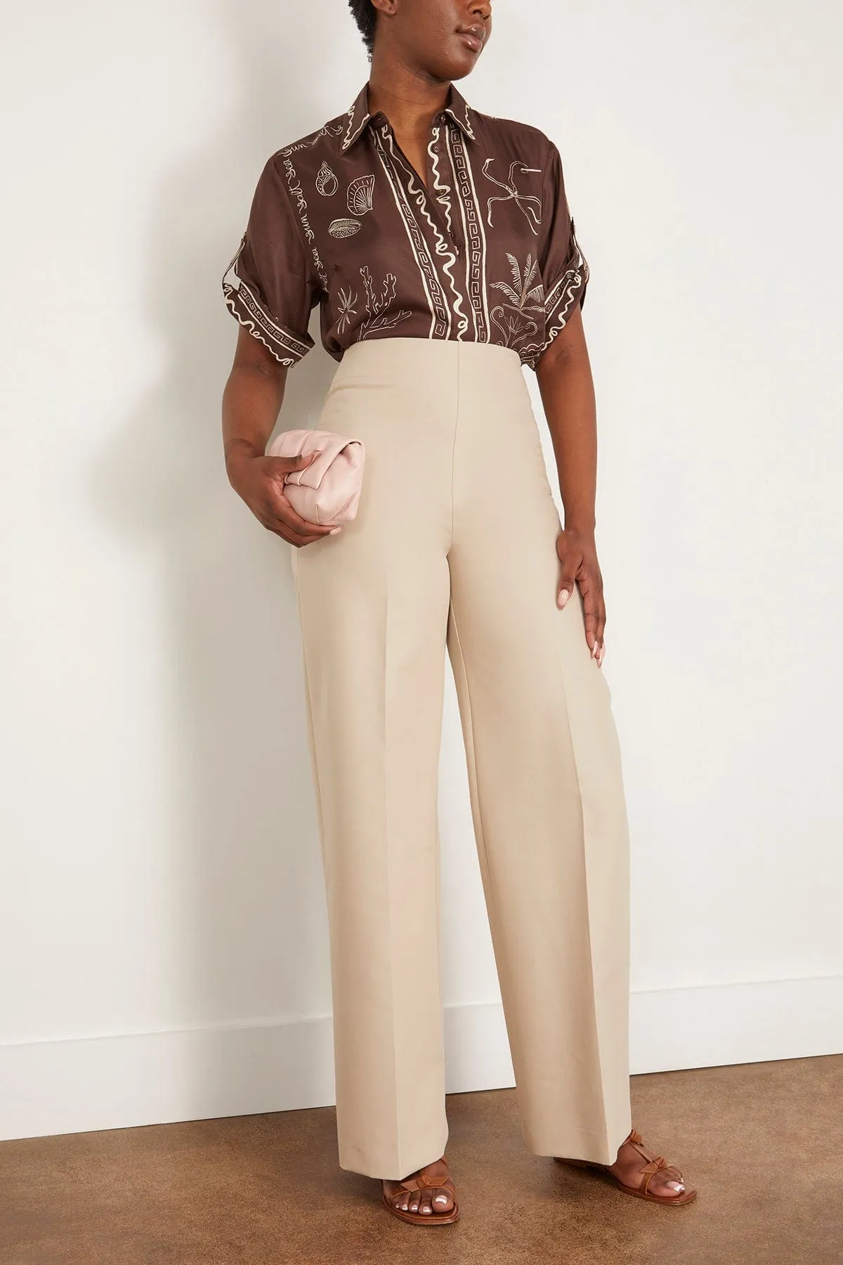Sammy Silk Shirt in Chocolate