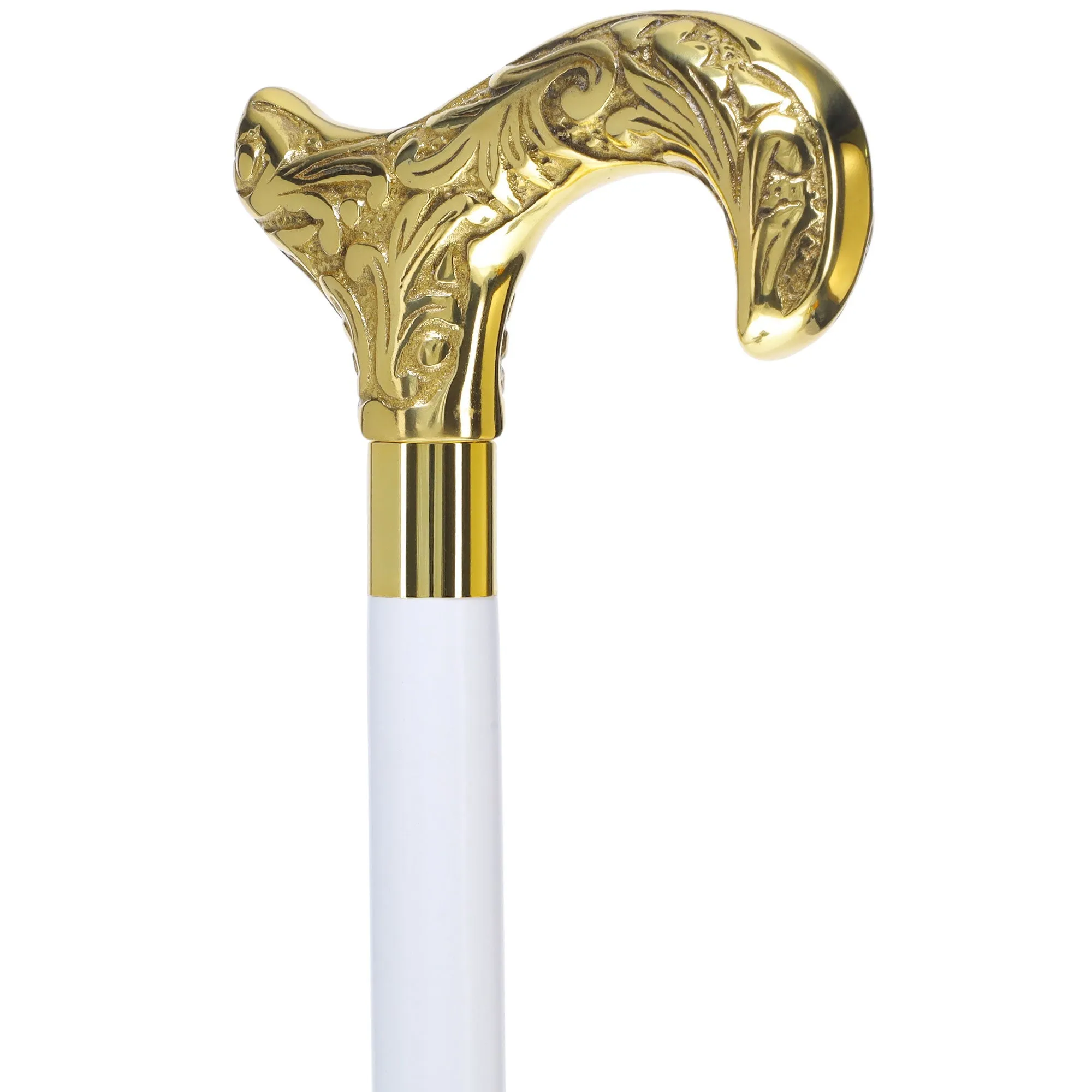 Scratch and Dent Premium Brass Derby Handle Walking Cane: Custom Shaft & Collar V2352