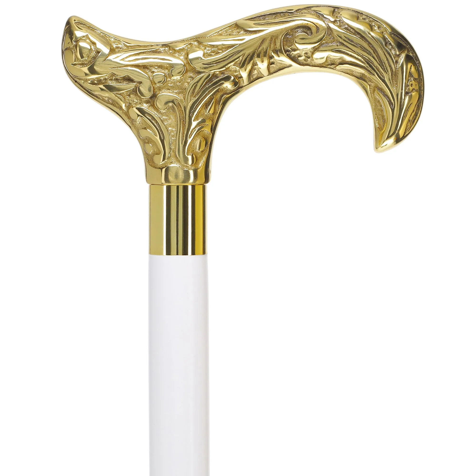 Scratch and Dent Premium Brass Derby Handle Walking Cane: Custom Shaft & Collar V2352