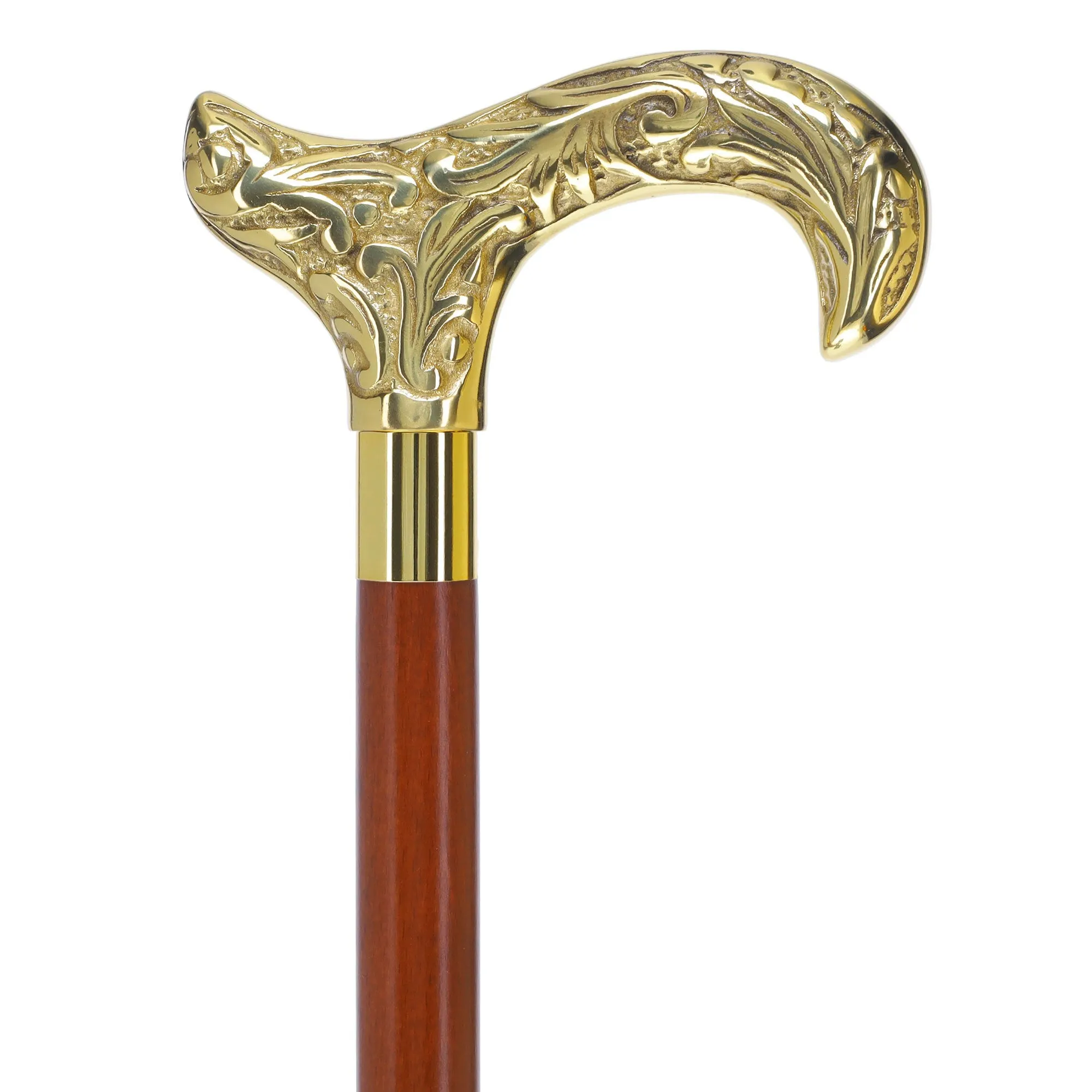 Scratch and Dent Premium Brass Derby Handle Walking Cane: Custom Shaft & Collar V2352