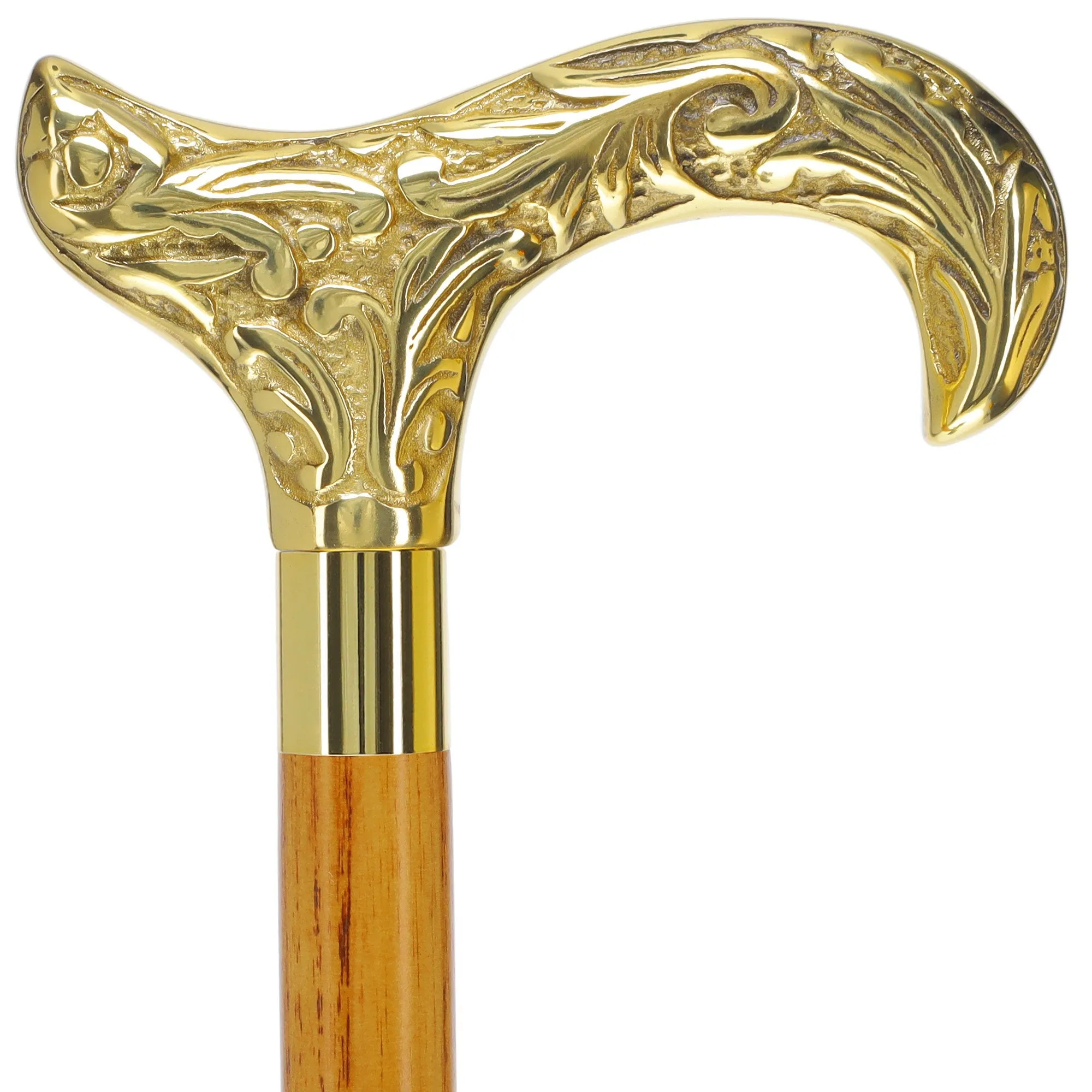Scratch and Dent Premium Brass Derby Handle Walking Cane: Custom Shaft & Collar V2352