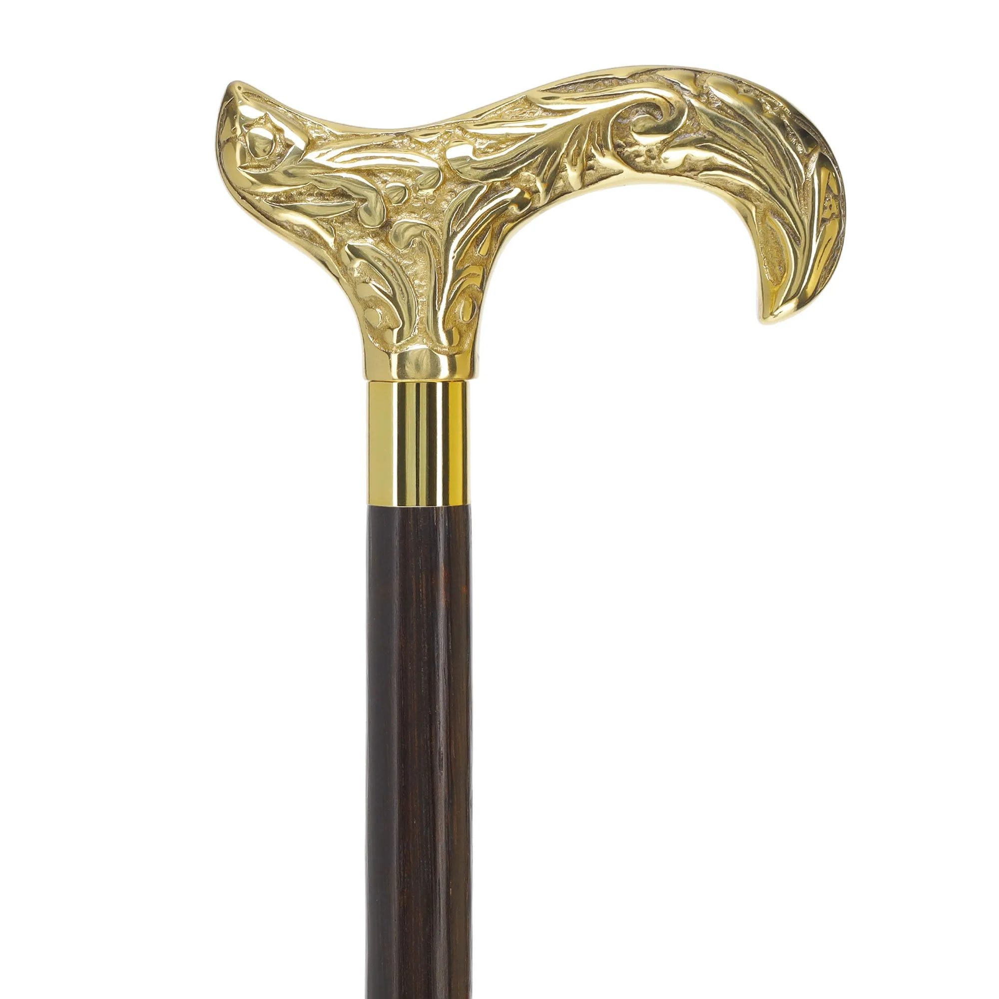 Scratch and Dent Premium Brass Derby Handle Walking Cane: Custom Shaft & Collar V2352