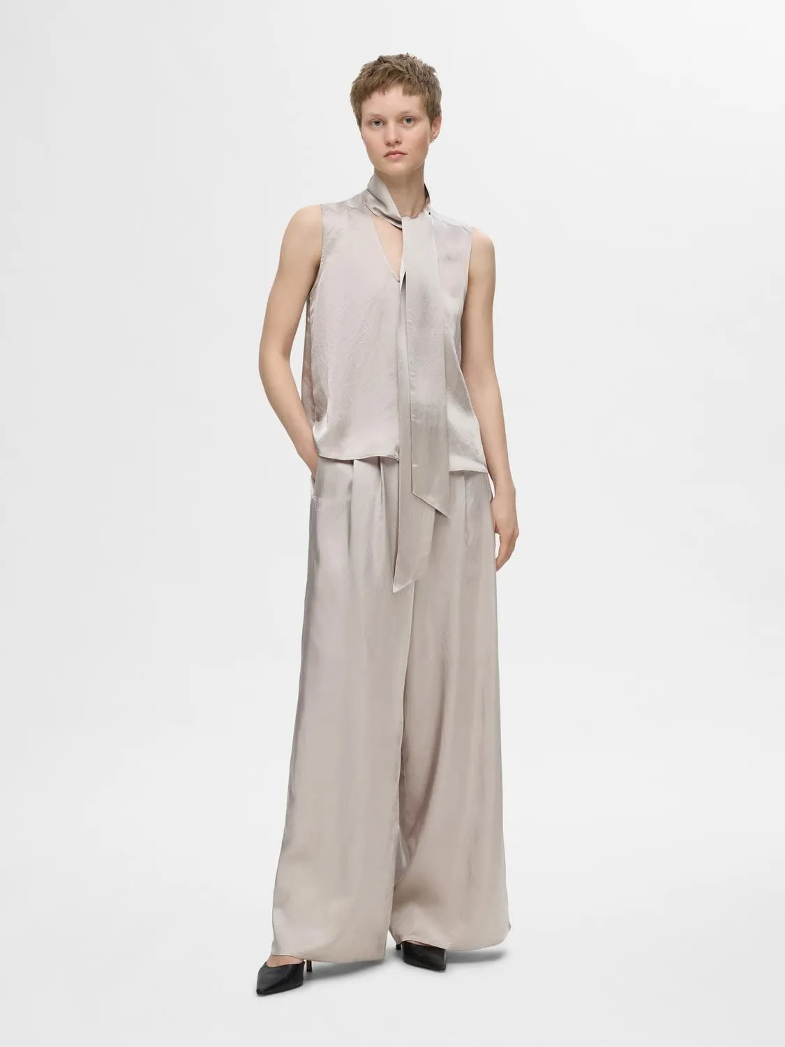 Selene High Waist Trousers - Selected Femme