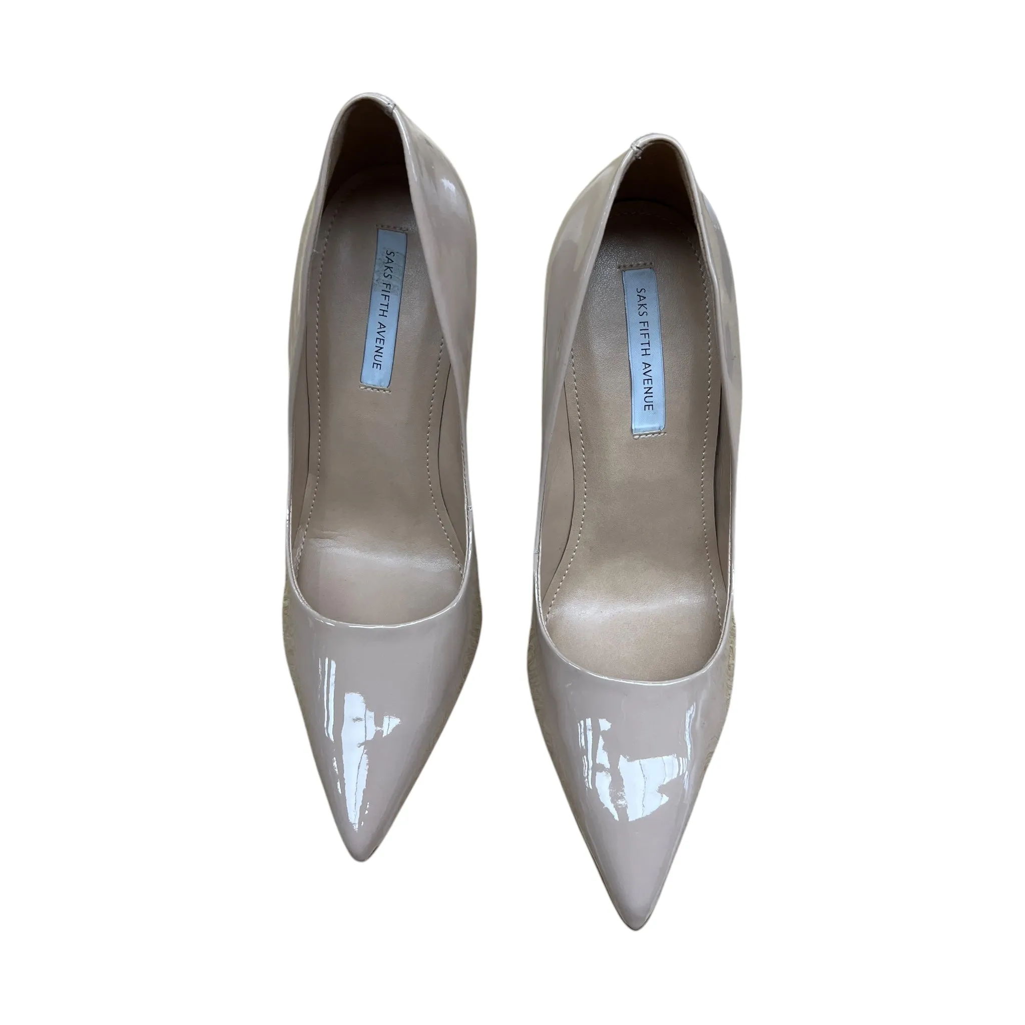 Shoes Heels Stiletto By Saks Fifth Avenue In Tan, Size:9.5