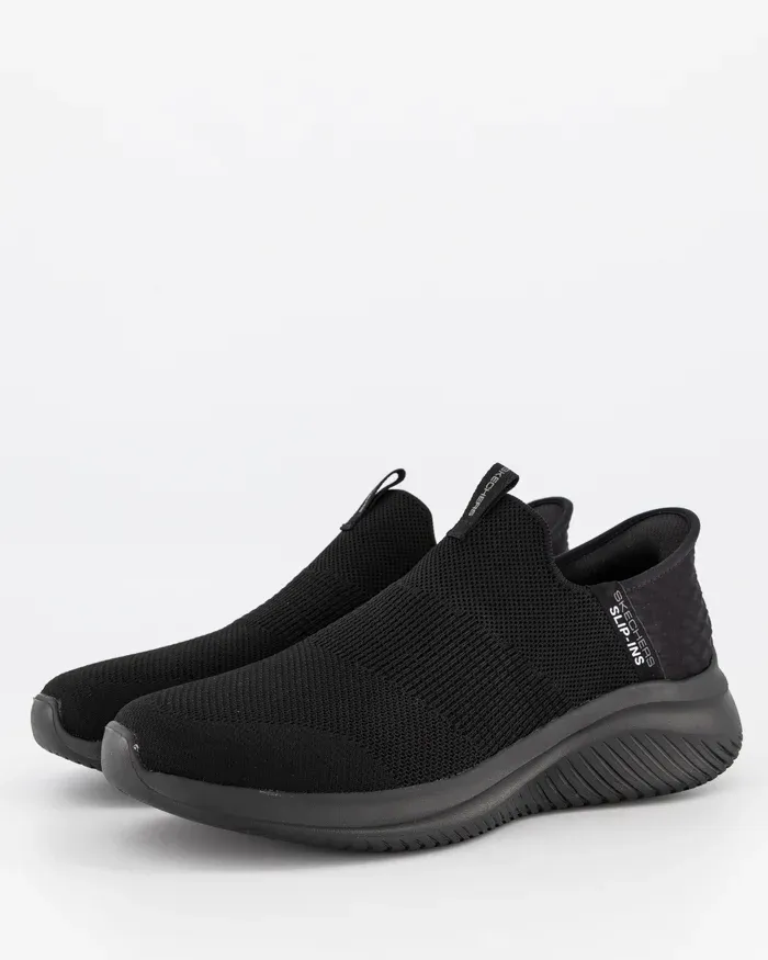 Skechers Slip Ins Ultra Flex 3.0 Smooth Step Black/Black Wide Mens