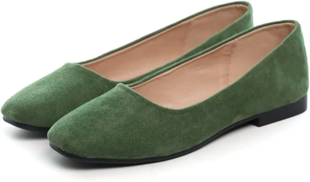 TN TANGNEST Women's Fashion Square Toe Ballet Shoes Comfortable Slip On Flats