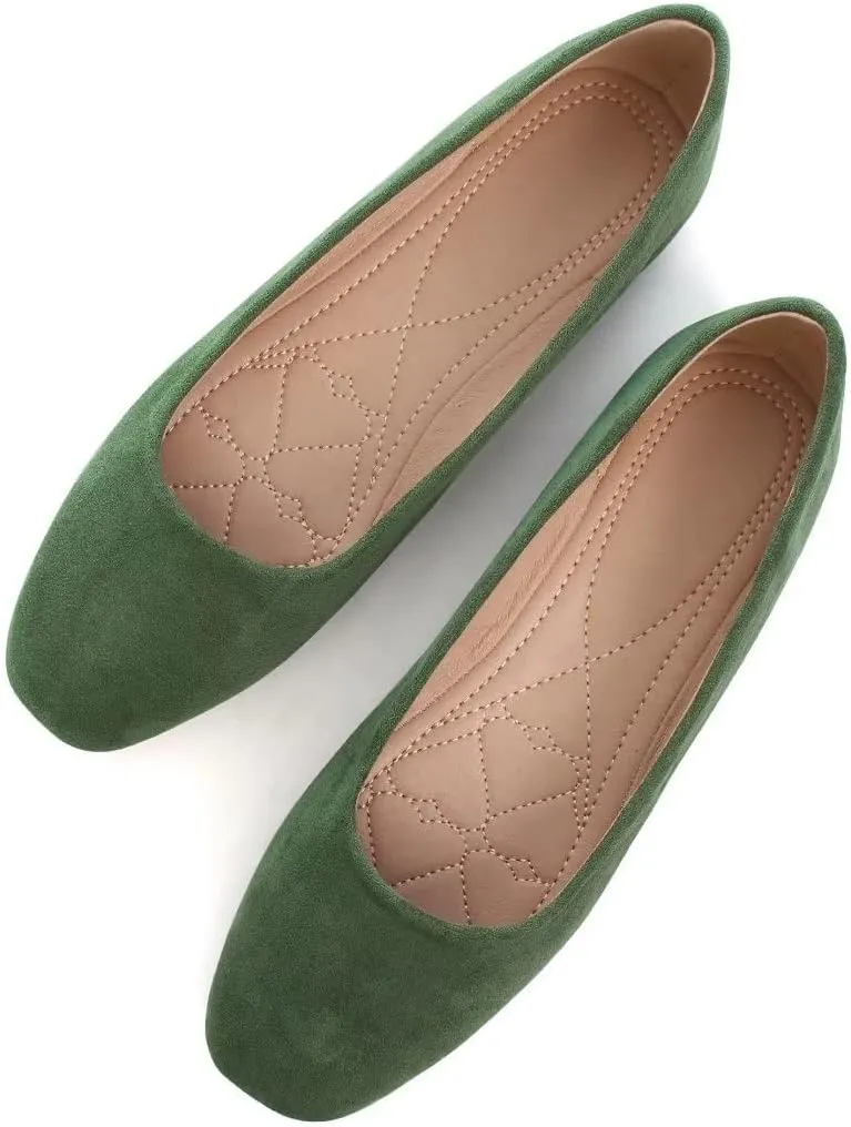 TN TANGNEST Women's Fashion Square Toe Ballet Shoes Comfortable Slip On Flats