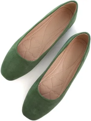 TN TANGNEST Women's Fashion Square Toe Ballet Shoes Comfortable Slip On Flats